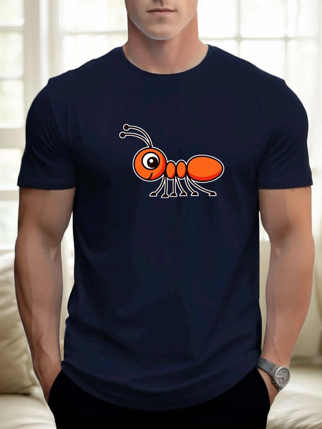 100% cotton graphic t-shirt for men