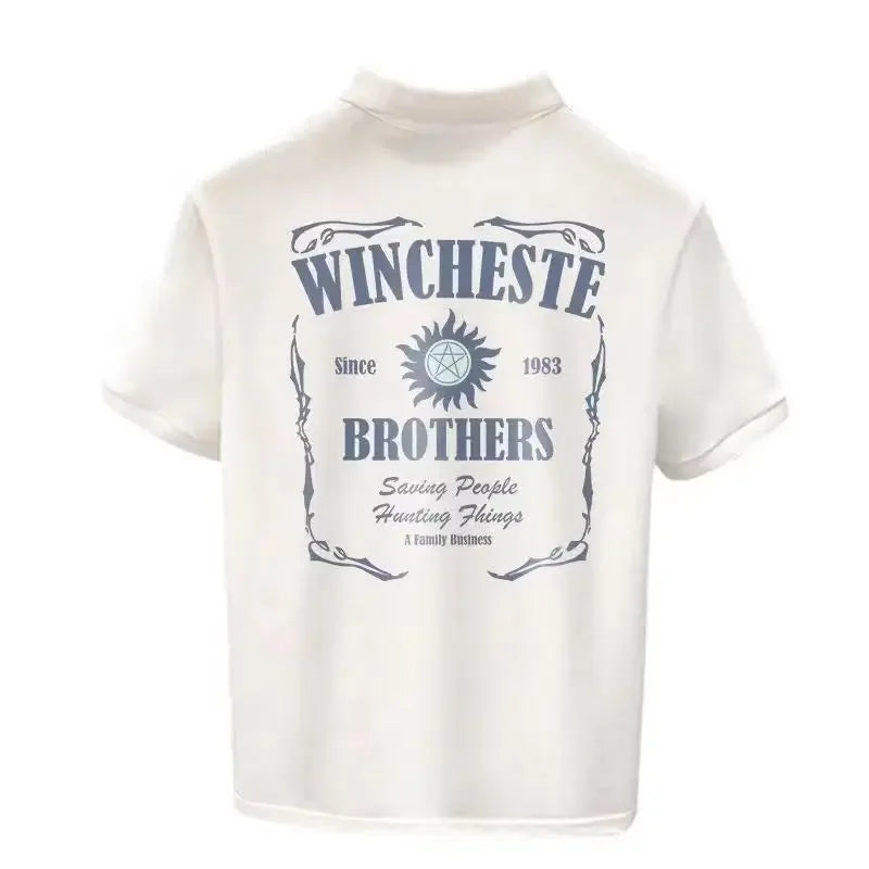 T Shirt for Men Graphic Man with Collar Tee