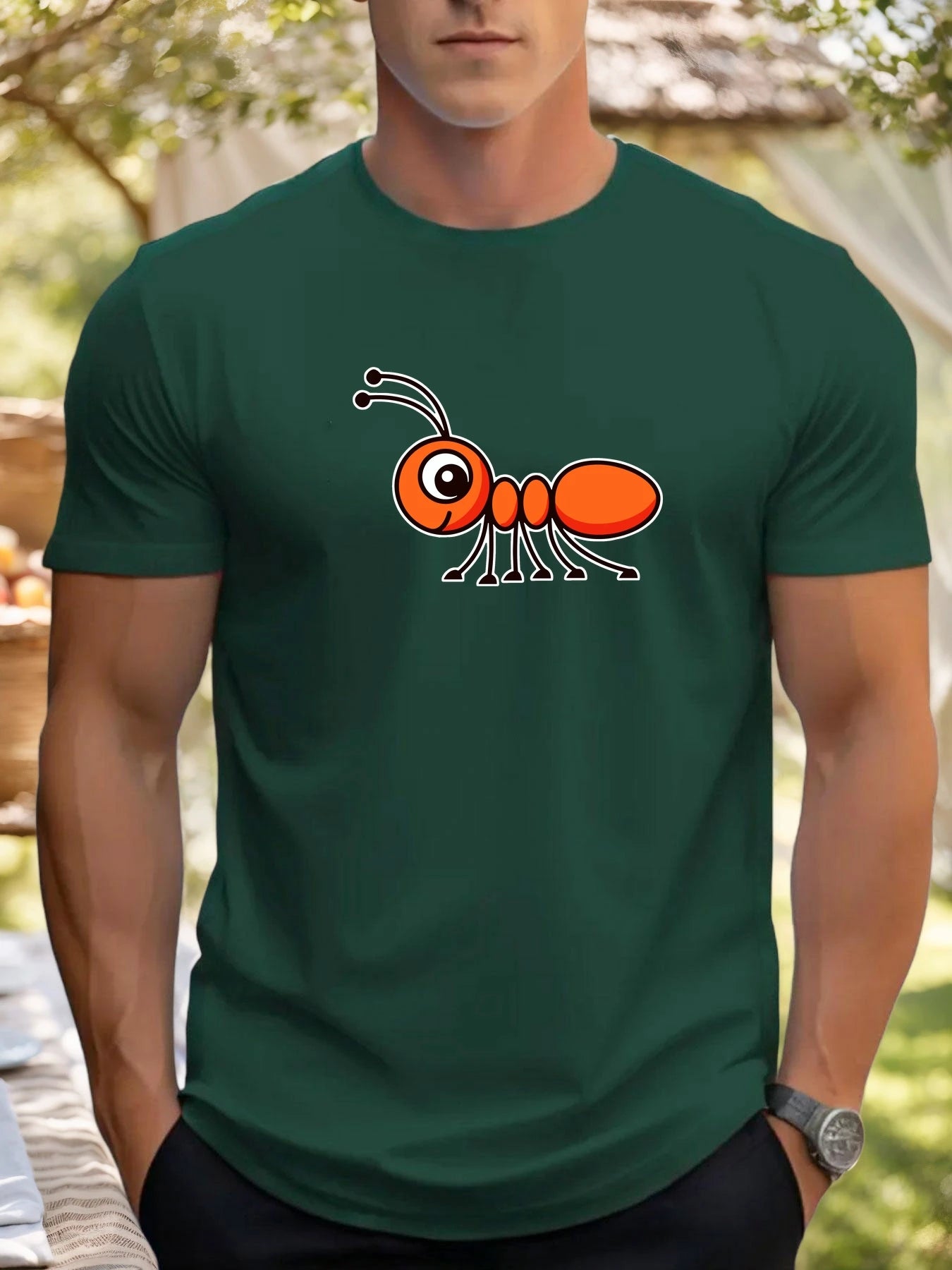 100% cotton graphic t-shirt for men