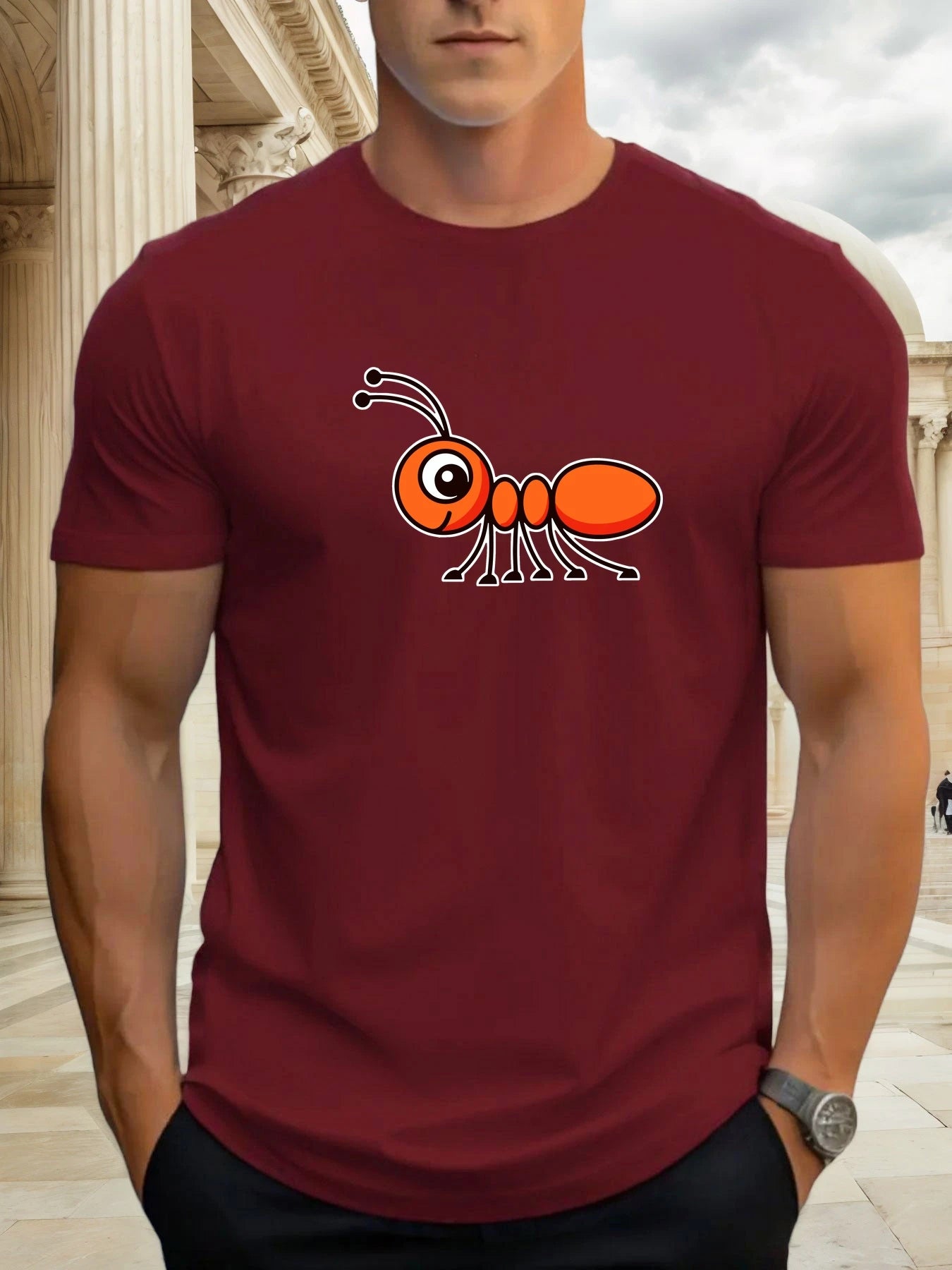 100% cotton graphic t-shirt for men