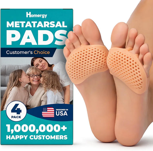 Homergy Gel Foot Pads – Soft Cushions for Pain Relief, Fits Heels & Sneakers