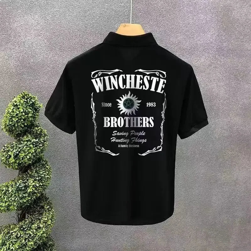 T Shirt for Men Graphic Man with Collar Tee