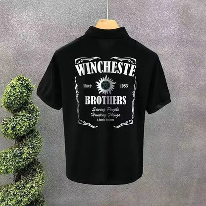 T Shirt for Men Graphic Man with Collar Tee