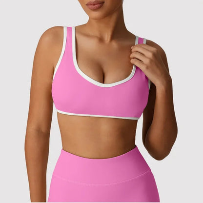Backless Yoga Bra Quick Drying Shock-proof Fitness Sports Bra High Waist Butt Lifting Flared Pants Casual Workout Gym Yoga Bra
