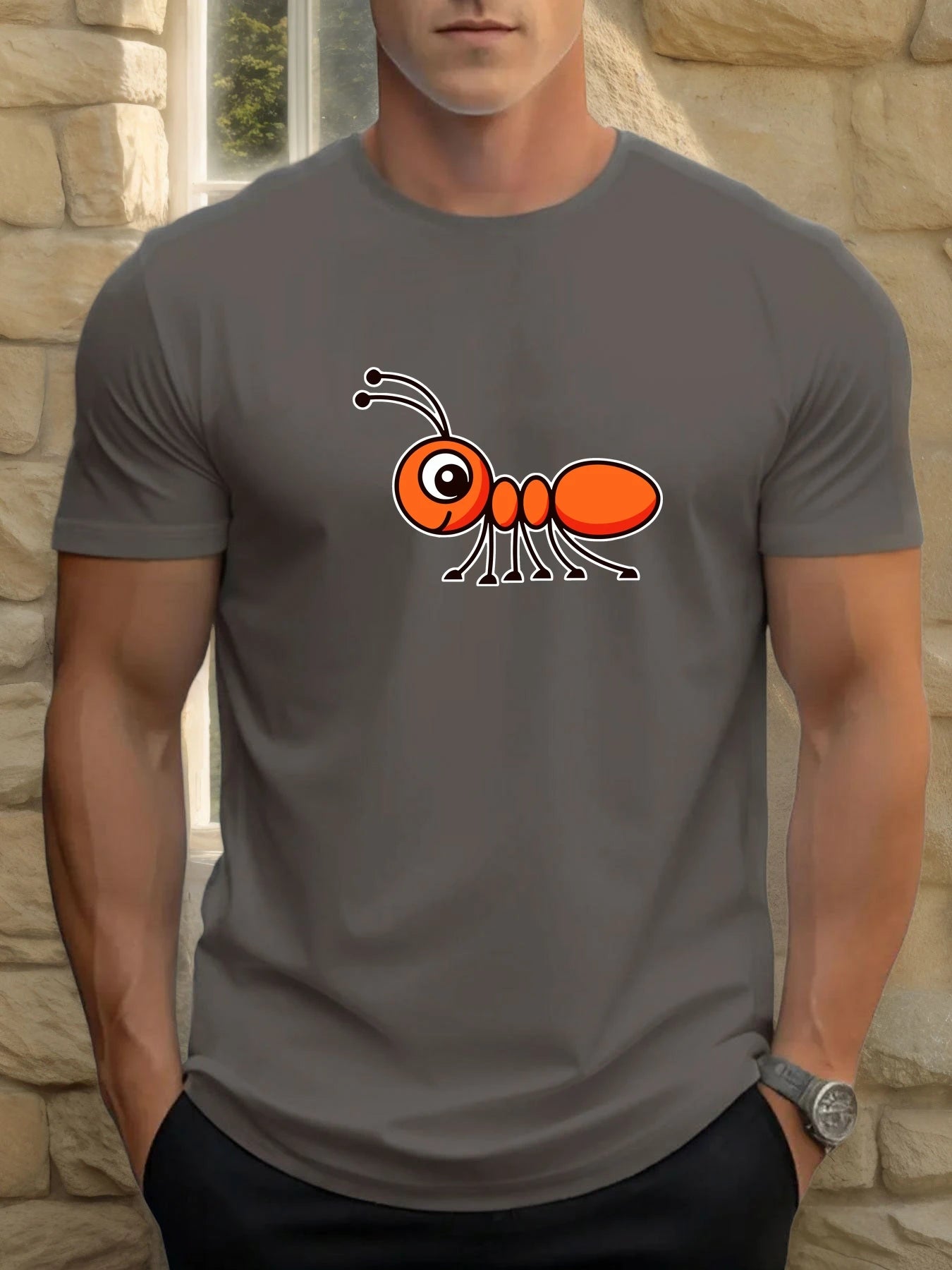 100% cotton graphic t-shirt for men