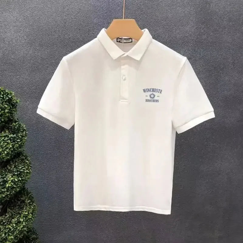 T Shirt for Men Graphic Man with Collar Tee