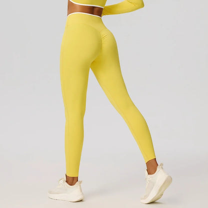 Women Yoga Pants Sexy High Waist Booty Lifting Leggings Pants Women Sports Clothing Color Block Yoga Breathable Fitness Leggings