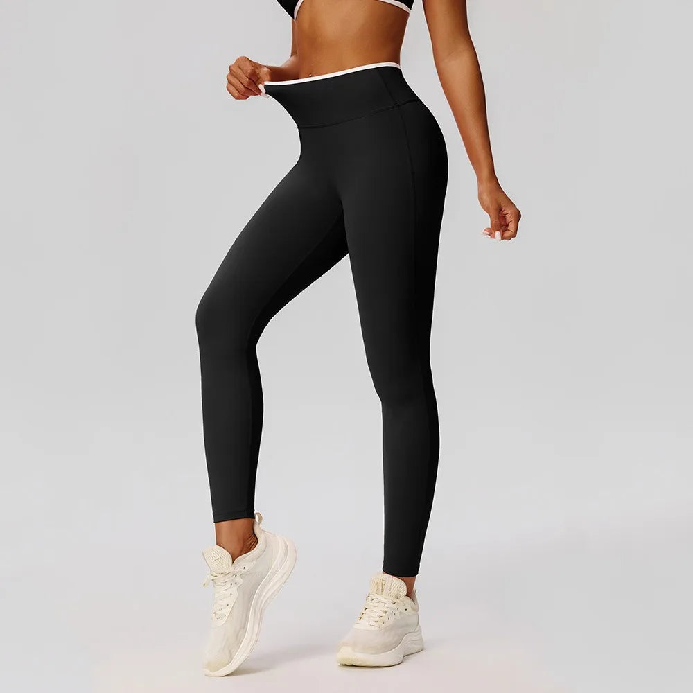 Women Yoga Pants Sexy High Waist Booty Lifting Leggings Pants Women Sports Clothing Color Block Yoga Breathable Fitness Leggings