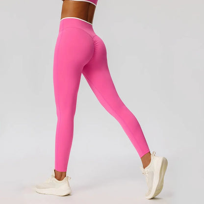 Women Yoga Pants Sexy High Waist Booty Lifting Leggings Pants Women Sports Clothing Color Block Yoga Breathable Fitness Leggings