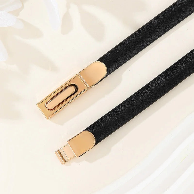 Luxury designer thin belt for women