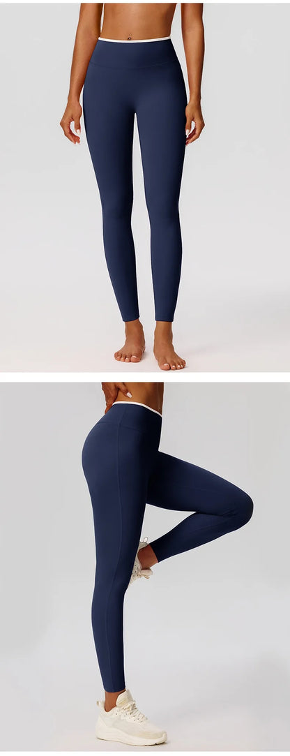 Women Yoga Pants Sexy High Waist Booty Lifting Leggings Pants Women Sports Clothing Color Block Yoga Breathable Fitness Leggings