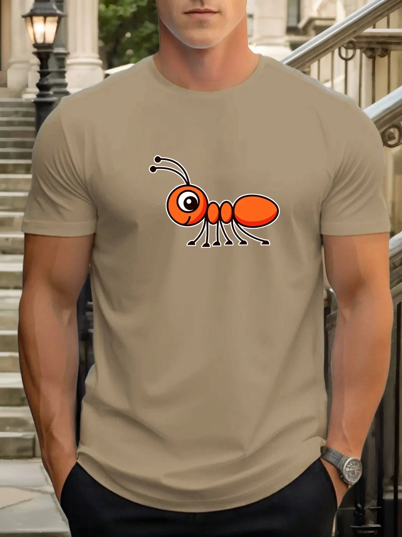 100% cotton graphic t-shirt for men