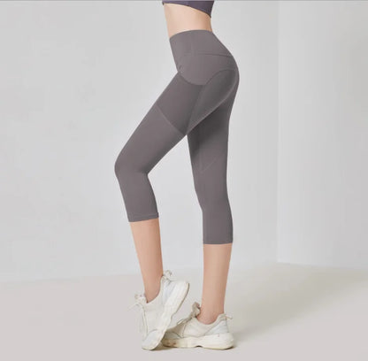 Yoga Pants Pockets Hip-lifting Bottoming Quick-drying Yoga Clothes Breathable Stretch Mesh Side Pockets Running Fitness Pants