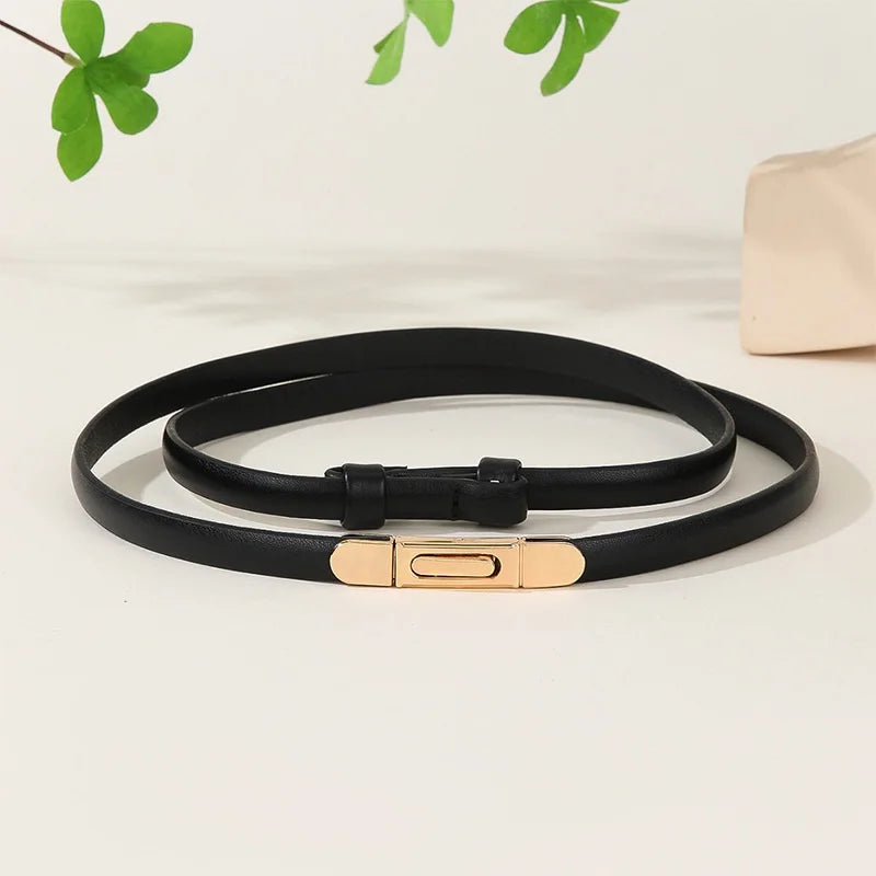 Luxury designer thin belt for women