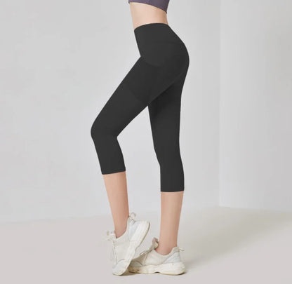 Yoga Pants Pockets Hip-lifting Bottoming Quick-drying Yoga Clothes Breathable Stretch Mesh Side Pockets Running Fitness Pants