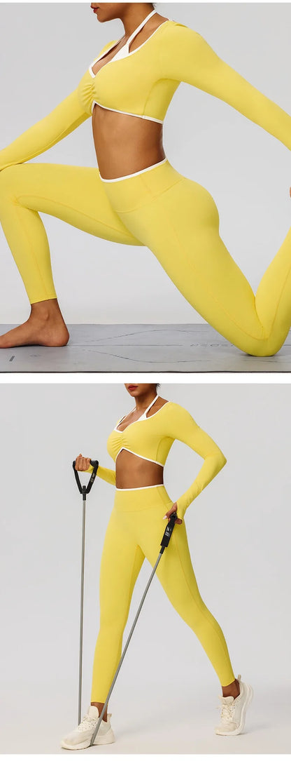 Women Yoga Pants Sexy High Waist Booty Lifting Leggings Pants Women Sports Clothing Color Block Yoga Breathable Fitness Leggings
