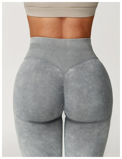 Yoga pants, impact leggings for women, seamless sports yoga pants, high-waisted ribbed gym wear, fitness training clothes