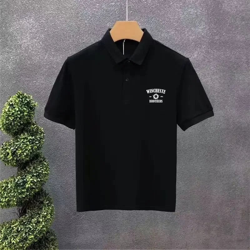 T Shirt for Men Graphic Man with Collar Tee