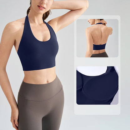 Backless Sport Bra Women Gym Workout Vest Sportswear Breathable Quick Dry Yoga Active Bra Female Running Training Fitness Top