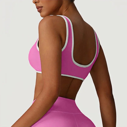 Backless Yoga Bra Quick Drying Shock-proof Fitness Sports Bra High Waist Butt Lifting Flared Pants Casual Workout Gym Yoga Bra