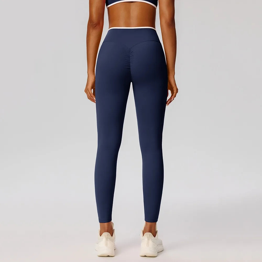Women Yoga Pants Sexy High Waist Booty Lifting Leggings Pants Women Sports Clothing Color Block Yoga Breathable Fitness Leggings
