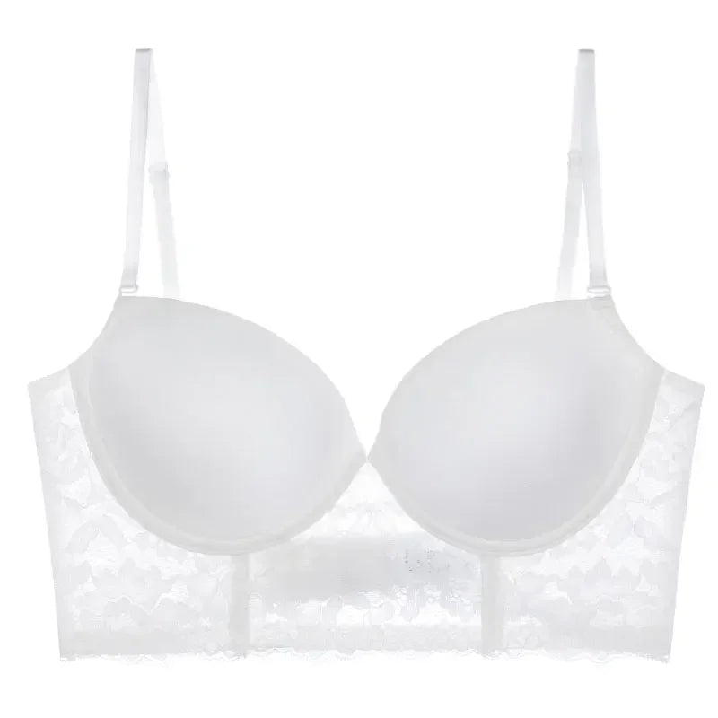 Backless Bra Invisible Bralette Lace Wedding Bras Low Back Underwear Push Up Brassiere Women Seamless Lingerie Sexy Corset BH