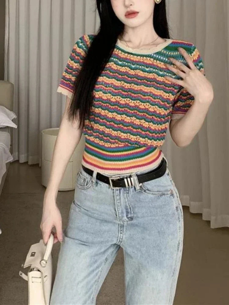 Iridescent summer t-shirts for women