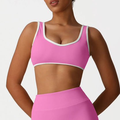 Backless Yoga Bra Quick Drying Shock-proof Fitness Sports Bra High Waist Butt Lifting Flared Pants Casual Workout Gym Yoga Bra