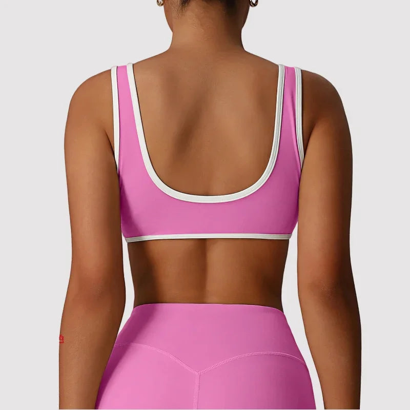 Backless Yoga Bra Quick Drying Shock-proof Fitness Sports Bra High Waist Butt Lifting Flared Pants Casual Workout Gym Yoga Bra