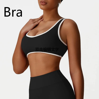 Backless Yoga Bra Quick Drying Shock-proof Fitness Sports Bra High Waist Butt Lifting Flared Pants Casual Workout Gym Yoga Bra