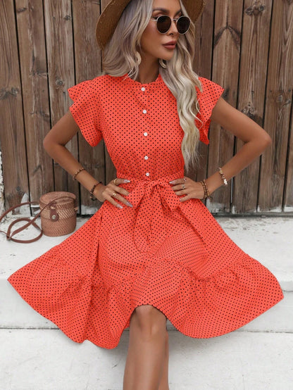Elegant ruffled hem dress for women