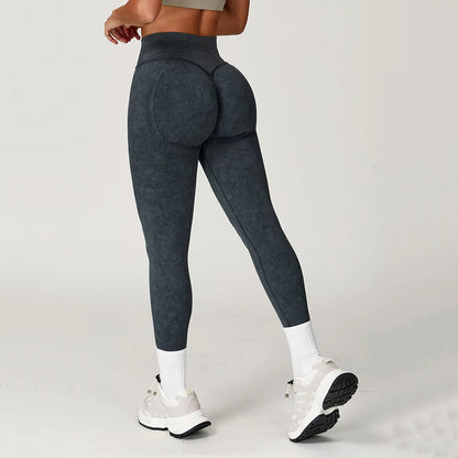 Yoga pants, impact leggings for women, seamless sports yoga pants, high-waisted ribbed gym wear, fitness training clothes